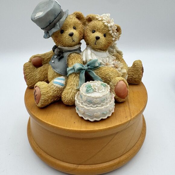 Enesco Cherished Teddies Musical Bears Wedding March 699349 Cake Topper Figurine - Picture 1 of 7